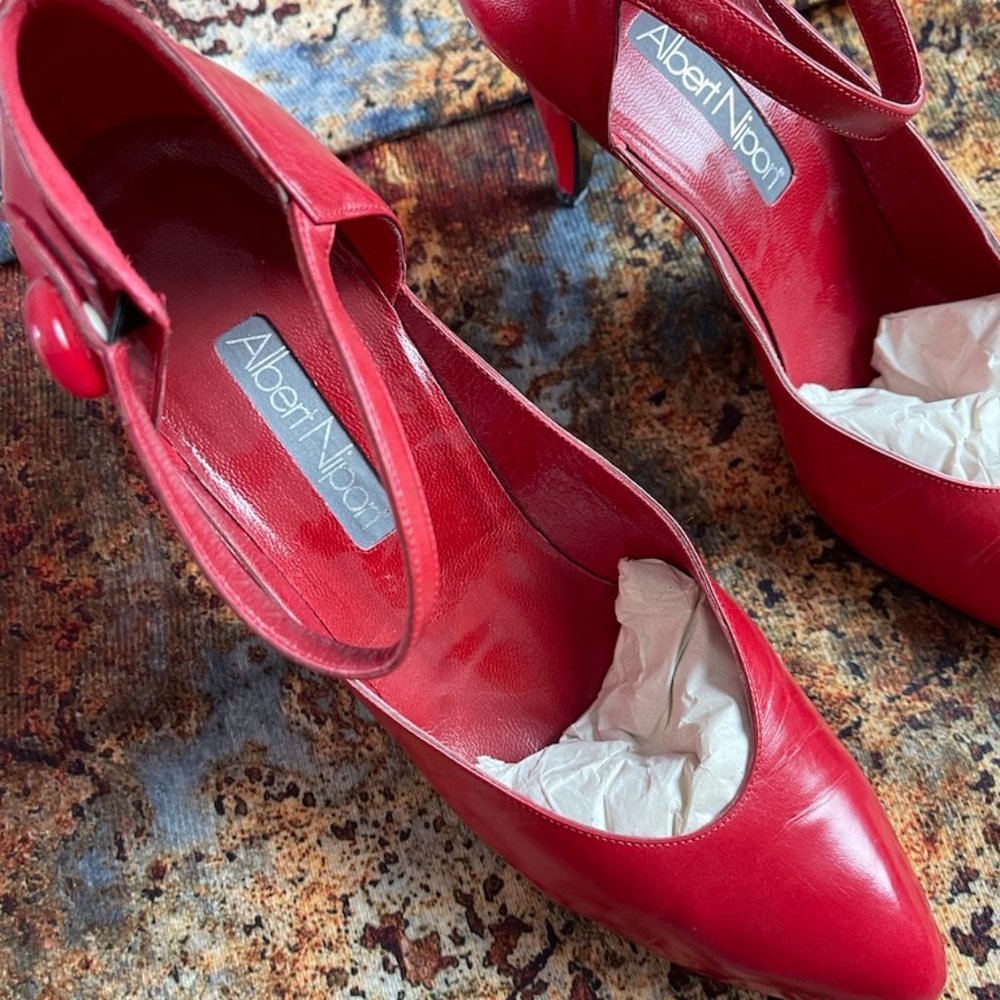 Albert Nipon Red Shoes Size 8 - image 2